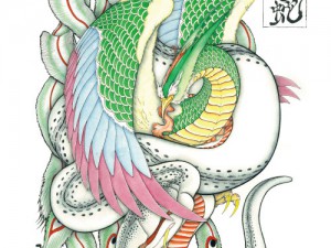 カレンダー１１月，１２月『鳳凰と蛇』