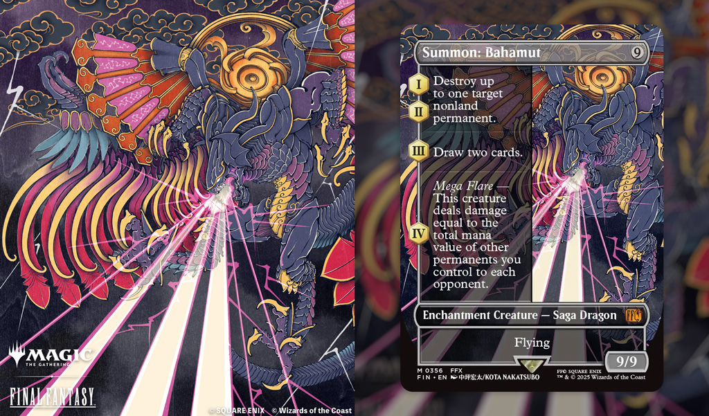 I had the great honor of illustrating Bahamut from FFX in an Ukiyo-e style for the MtG × FF collaboration