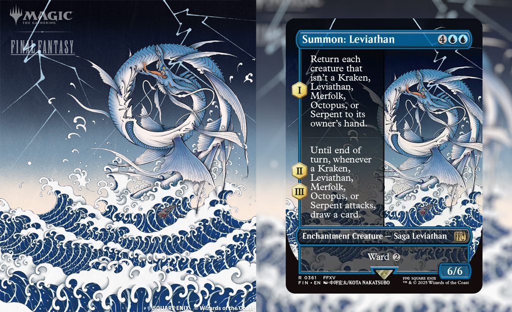 I had the great honor of illustrating Leviathan from FFXV in an Ukiyo-e style for the MtG × FF collaboration