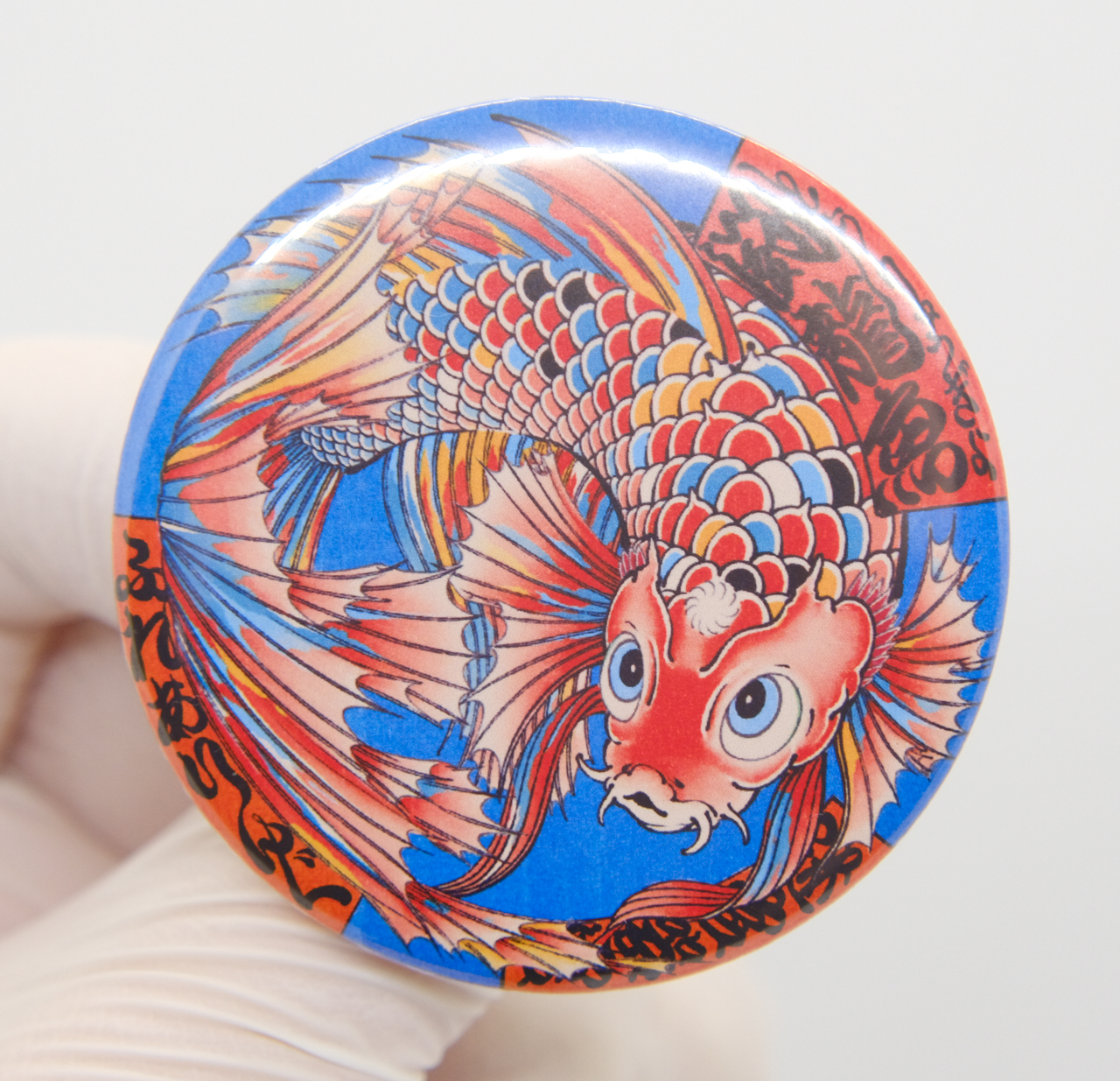 『闘龍魚 ベタ』和柄缶バッジ